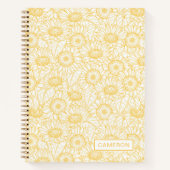 Sunny Sunflower Pattern Notitieboek (Voorkant)