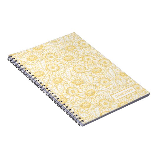 Sunny Sunflower Pattern Notitieboek (Rechterzijde)