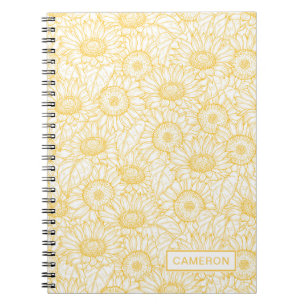 Sunny Sunflower Pattern Notitieboek