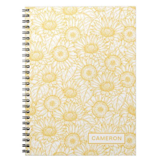 Sunny Sunflower Pattern Notitieboek (Voorkant)