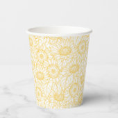 Sunny Sunflower Pattern Papieren Bekers (Achterkant)