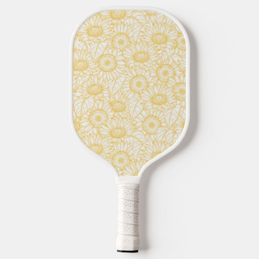 Sunny Sunflower Pattern Pickleball Paddle (Achterkant)