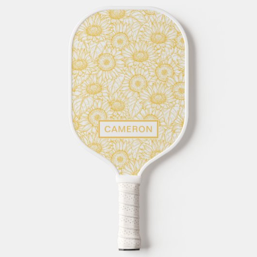 Sunny Sunflower Pattern Pickleball Paddle (Voorkant)