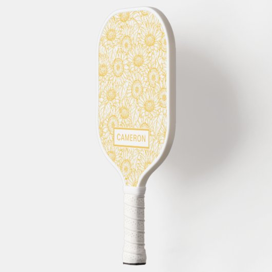 Sunny Sunflower Pattern Pickleball Paddle (Links)