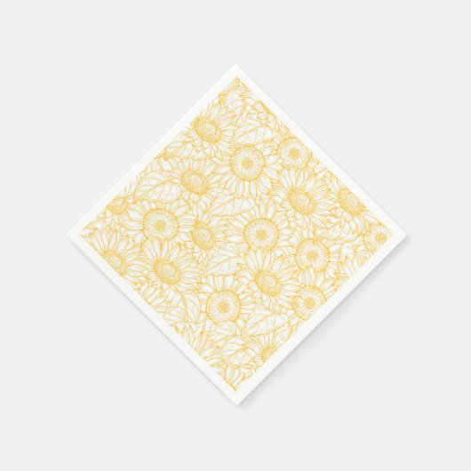 Sunny Sunflower Pattern Servet (Hoek)