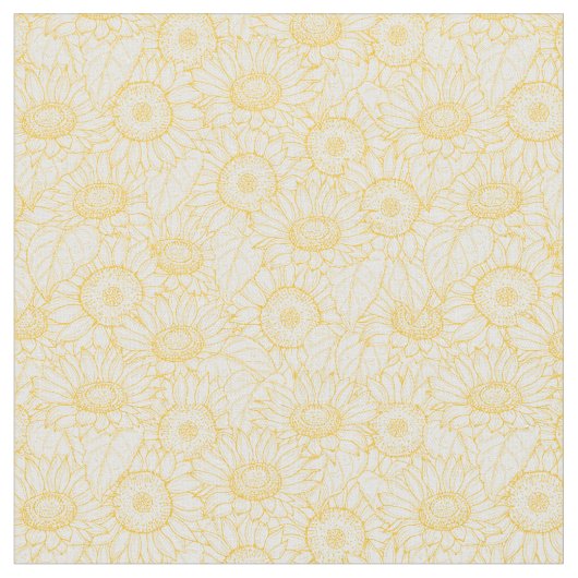 Sunny Sunflower Pattern Stof (Close Up)