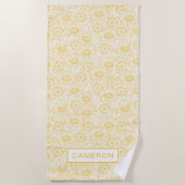 Sunny Sunflower Pattern Strandlaken (Voorkant)