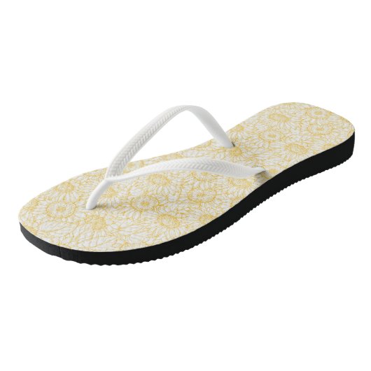 Sunny Sunflower Pattern Teenslippers (Schuin)