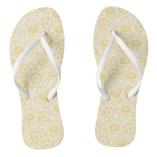 Sunny Sunflower Pattern Teenslippers (Voetbed)