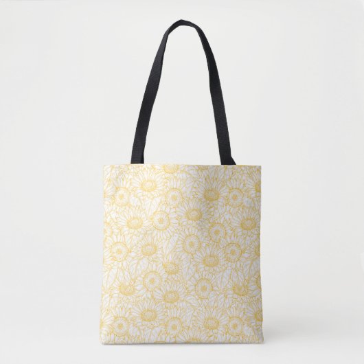 Sunny Sunflower Pattern Tote Bag (Voorkant)