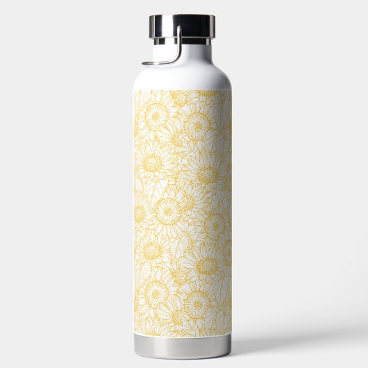 Sunny Sunflower Pattern Waterfles (Rechts)