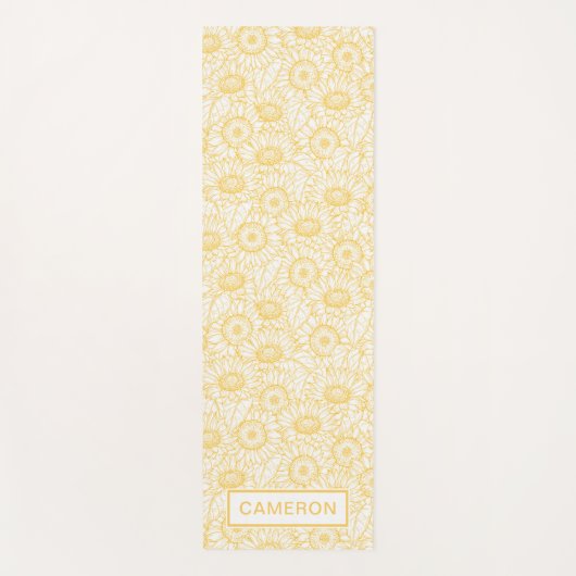 Sunny Sunflower Pattern Yogamat (Voorkant)