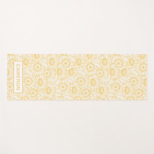 Sunny Sunflower Pattern Yogamat (Voorkant (horizontaal))