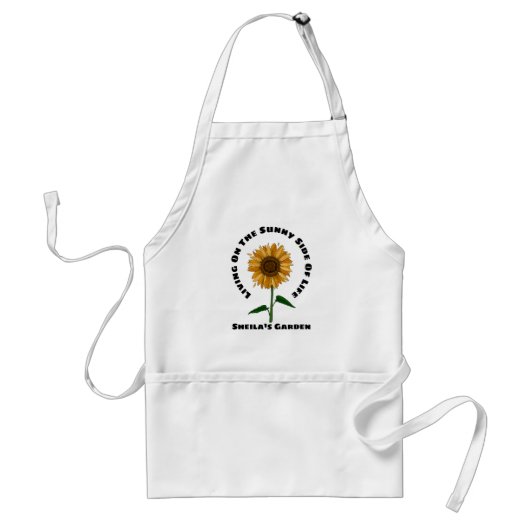 Sunny Sunflower Persoonlijke benaming Gardening Lo Standaard Schort (Voorkant)