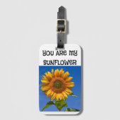 Sunny Sunflower – Schattige en stijlvol Eco-Frie Bagagelabel (Voorkant (verticaal))