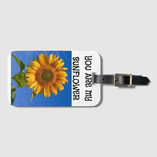 Sunny Sunflower – Schattige en stijlvol Eco-Frie Bagagelabel (Voorkant (horizontaal))