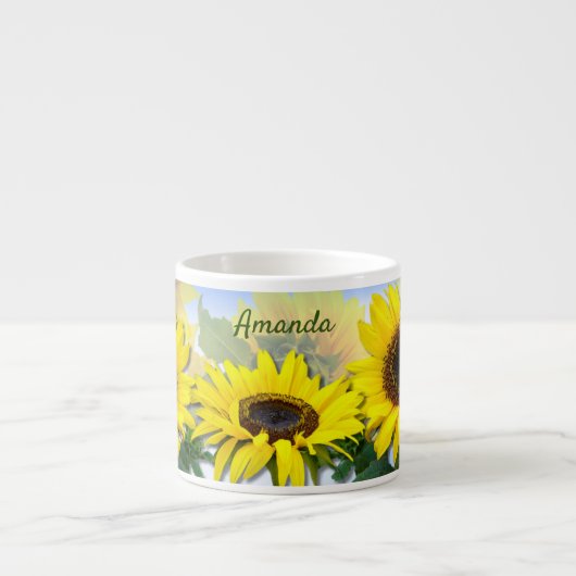 Sunny Sunflower Specialized Custom Text Espresso Espresso Kop (Voorkant)