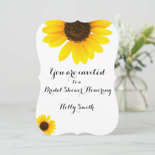 Sunny Sunflower Uitnodiging (Staand voorkant)