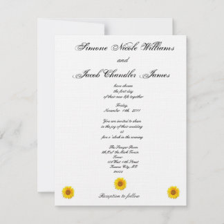 Sunny Sunflower Wedding Uitnodiging