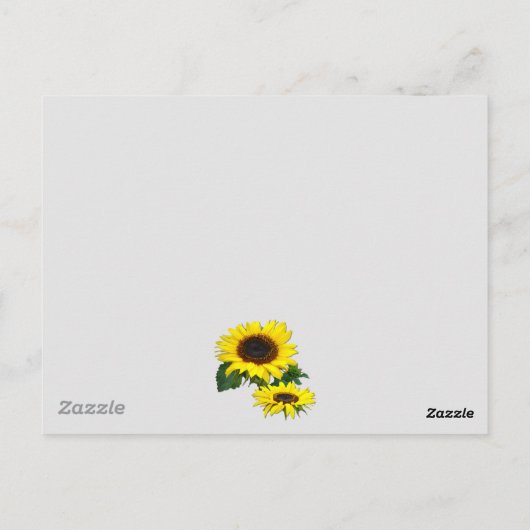 Sunny Sunflowers Briefkaart (Achterkant)