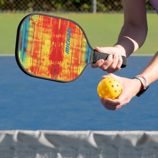Sunny Sunset Kleurrijke Abstracte Kunst Gepersonal Pickleball Paddle (Insitu)