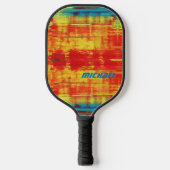 Sunny Sunset Kleurrijke Abstracte Kunst Gepersonal Pickleball Paddle (Voorkant)