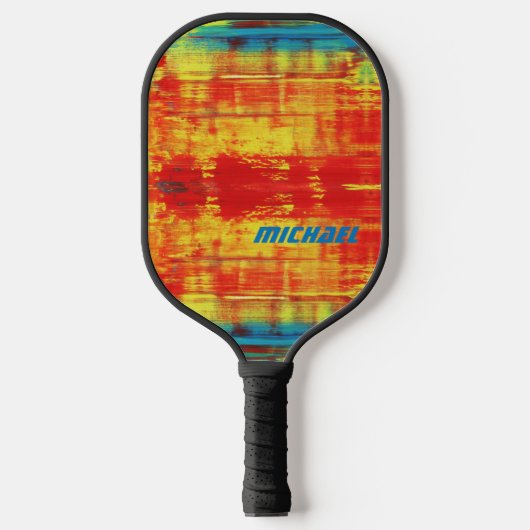 Sunny Sunset Kleurrijke Abstracte Kunst Gepersonal Pickleball Paddle (Voorkant)