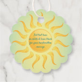 Sunny Sunshine Design Favor Kaart Bedankjes Labels (Achterkant)