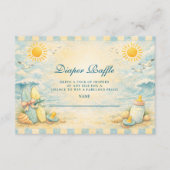 Sunny Surf Vibes Baby Shower Dipper Raffle Informatiekaartje (Voorkant)
