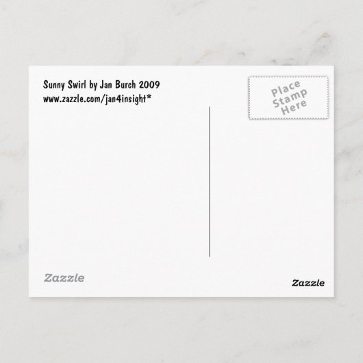 Sunny Swirls Briefkaart (Achterkant)