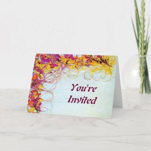 Sunny Swirls Invitation Kaart (Voorkant)