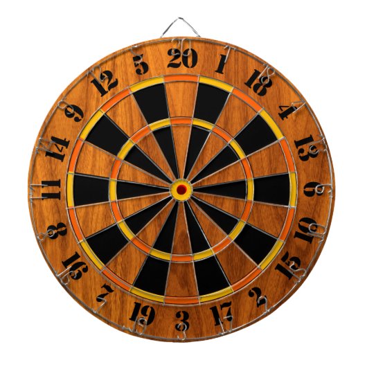 Sunny Teak Veneer Print voor een speeltje Dartbord (Voorkant)