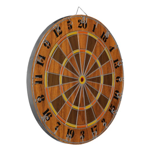 Sunny Teak Veneer Print voor een speeltje Dartbord (Voorkant Links)