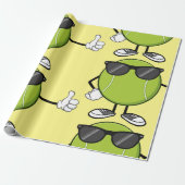 Sunny Tennis Ball Cadeaupapier (Uitgerold)
