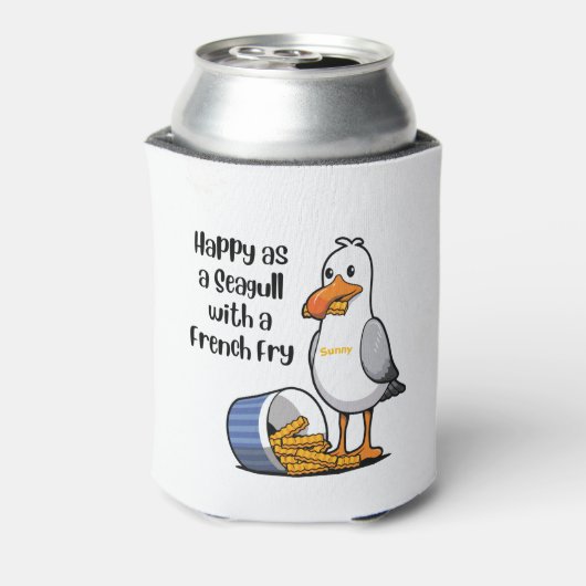 Sunny the Seagull met French Fries Koelbox Blikjeskoeler (Blikje Achterkant)