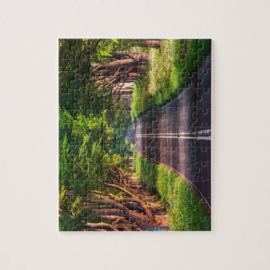 Sunny Trees Road puzzel Legpuzzel (Verticaal)