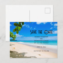Sunny Tropical Beach Foto Save the Date