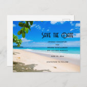 Sunny Tropical Beach Foto Save the Date Uitnodiging Briefkaart (Voorkant / Achterkant)