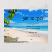 Sunny Tropical Beach Foto Save the Date Uitnodiging Briefkaart (Voorkant)