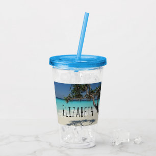 Sunny Tropical Beach Ocean Paradise Acryl Drinkbeker