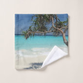 Sunny Tropical Beach Ocean Paradise Bad Handdoek (Wasdoekje)