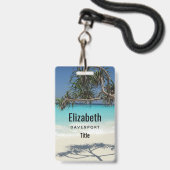 Sunny Tropical Beach Ocean Paradise Badge (Voorkant met koord)