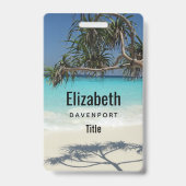 Sunny Tropical Beach Ocean Paradise Badge (Achterkant)
