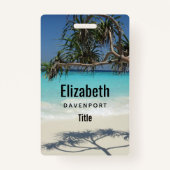 Sunny Tropical Beach Ocean Paradise Badge (Achterkant)