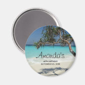 Sunny Tropical Beach Ocean Paradise Birthday Magneet (Voorkant / Achterkant)