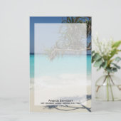 Sunny Tropical Beach Ocean Paradise Briefpapier (Staand voorkant)