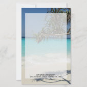 Sunny Tropical Beach Ocean Paradise Briefpapier (Voorkant)