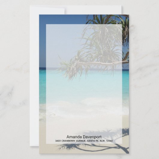 Sunny Tropical Beach Ocean Paradise Briefpapier (Voorkant)