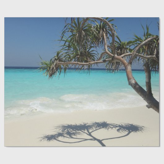 Sunny Tropical Beach Ocean Paradise Cadeaupapier (Vlak)