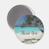 Sunny Tropical Beach Ocean Paradise Dank je Magneet (Voorkant / Achterkant)